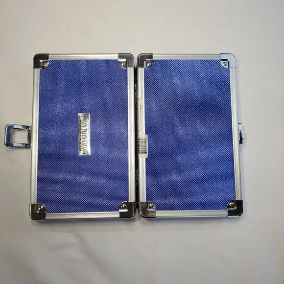 Vaultz Locking Supplies Pencil Box Carrying Case Blue Silver - Picture 4 of 9